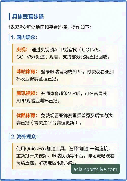 亚洲体育平台手机看体育直播使用指南：从下载到高清观赛全流程